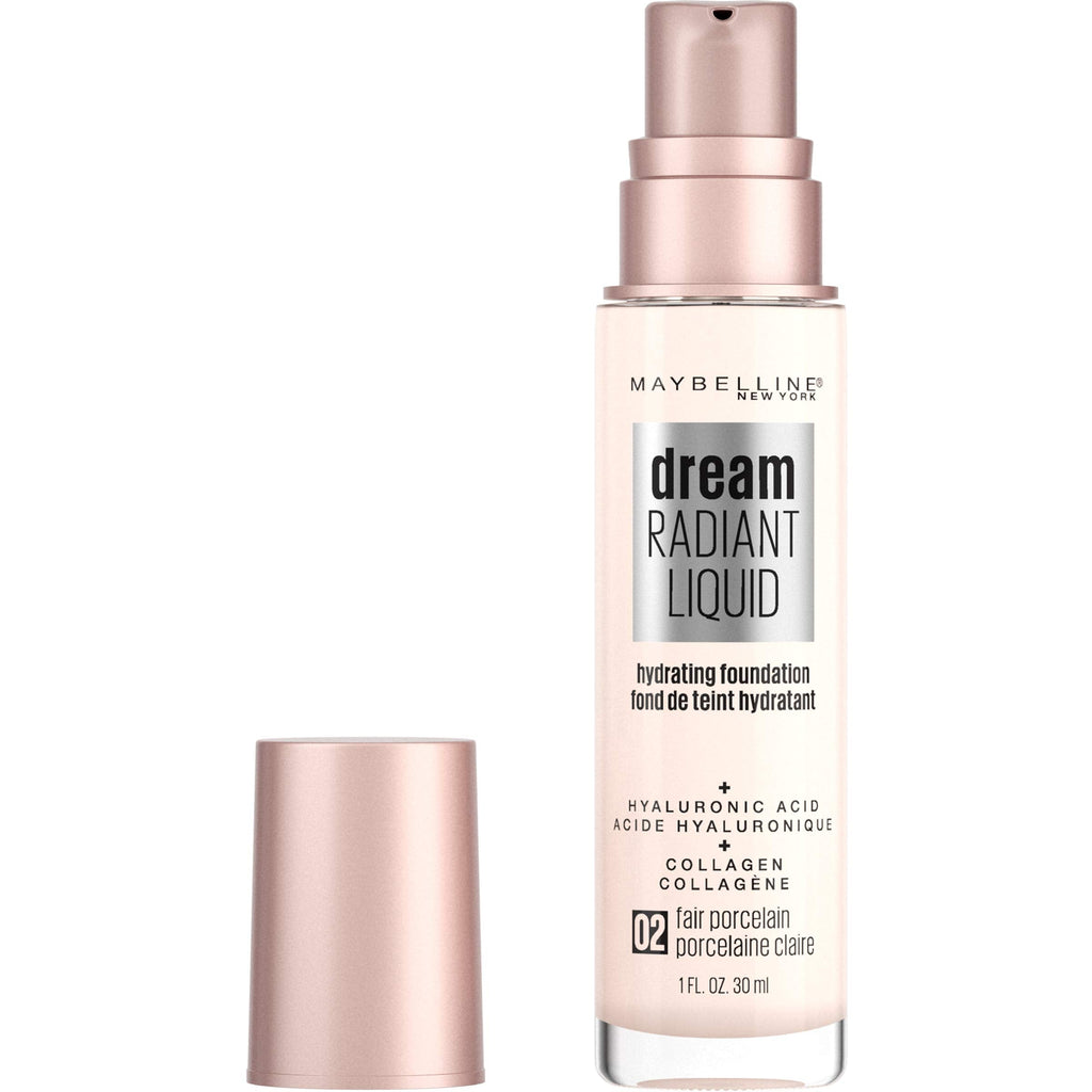 Maybelline Dream Radiant Liquid Foundation – Hydrating Medium Coverage, Fair Porcelain