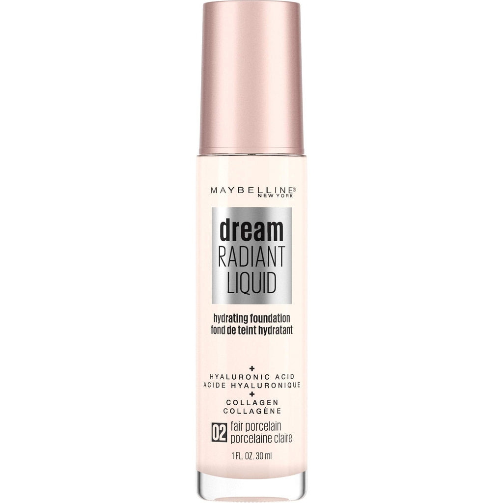 Maybelline Dream Radiant Liquid Foundation – Hydrating Medium Coverage, Fair Porcelain