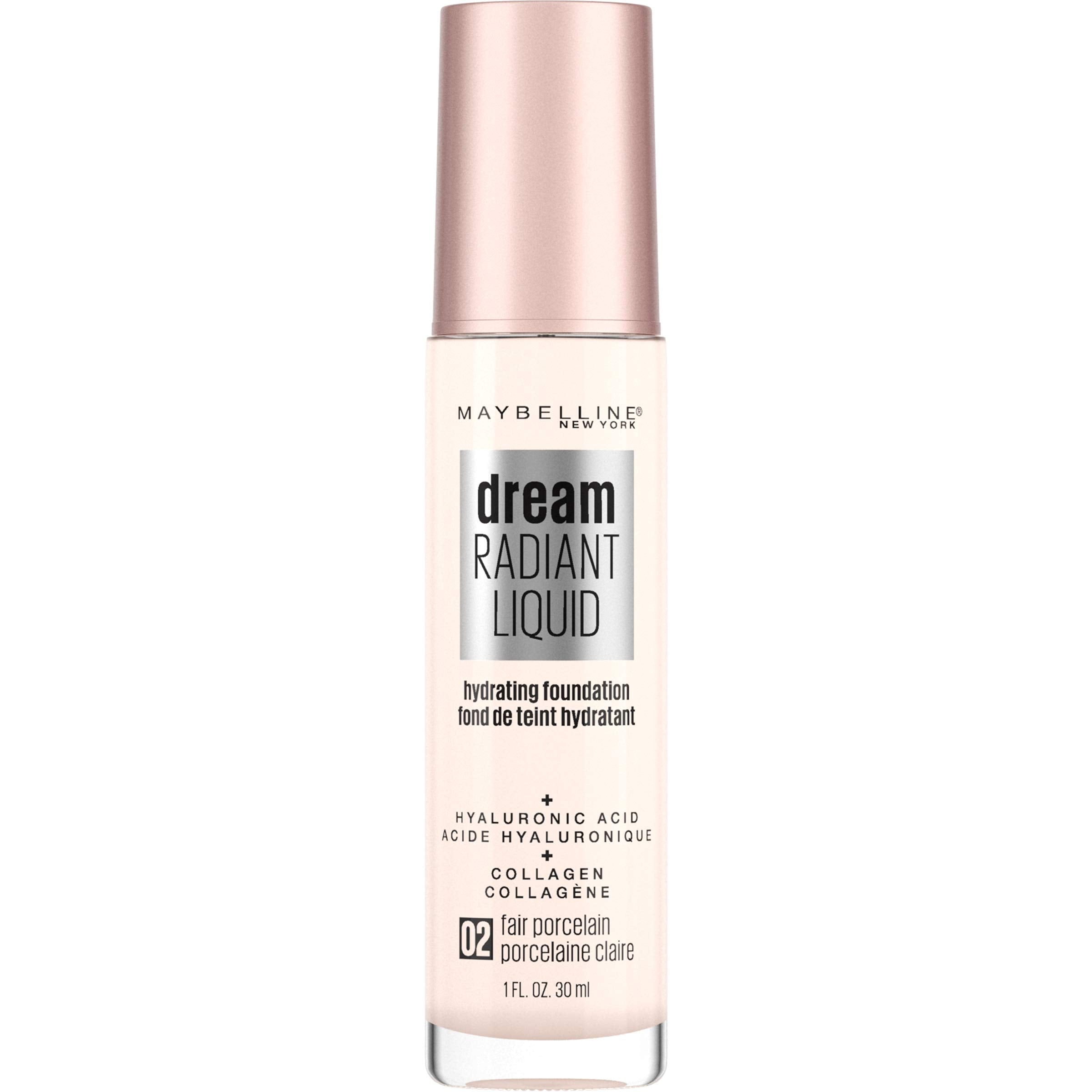 Maybelline Dream Radiant Liquid Foundation – Hydrating Medium Coverage, Fair Porcelain