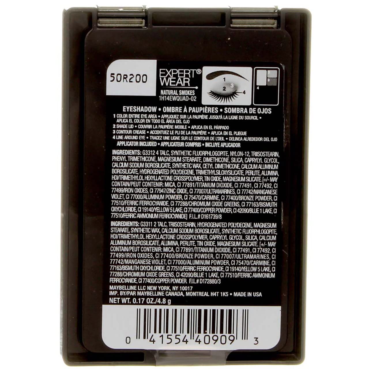 Maybelline Expert Wear Eyeshadow Quads Natural Smokes [02Q] – Pack of 2