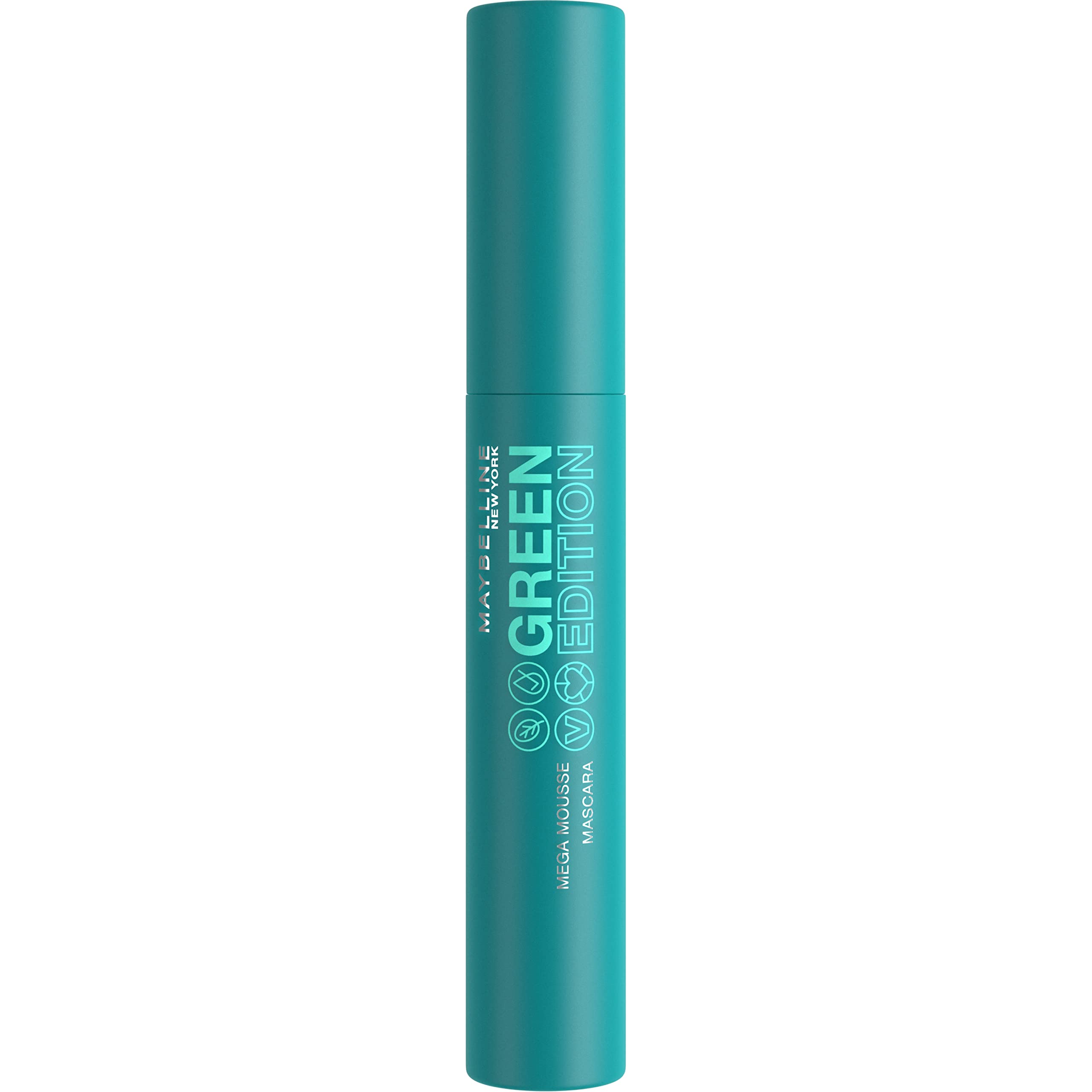 Maybelline Green Edition Mega Mousse Mascara – Lightweight Buildable Volume, Shea Butter