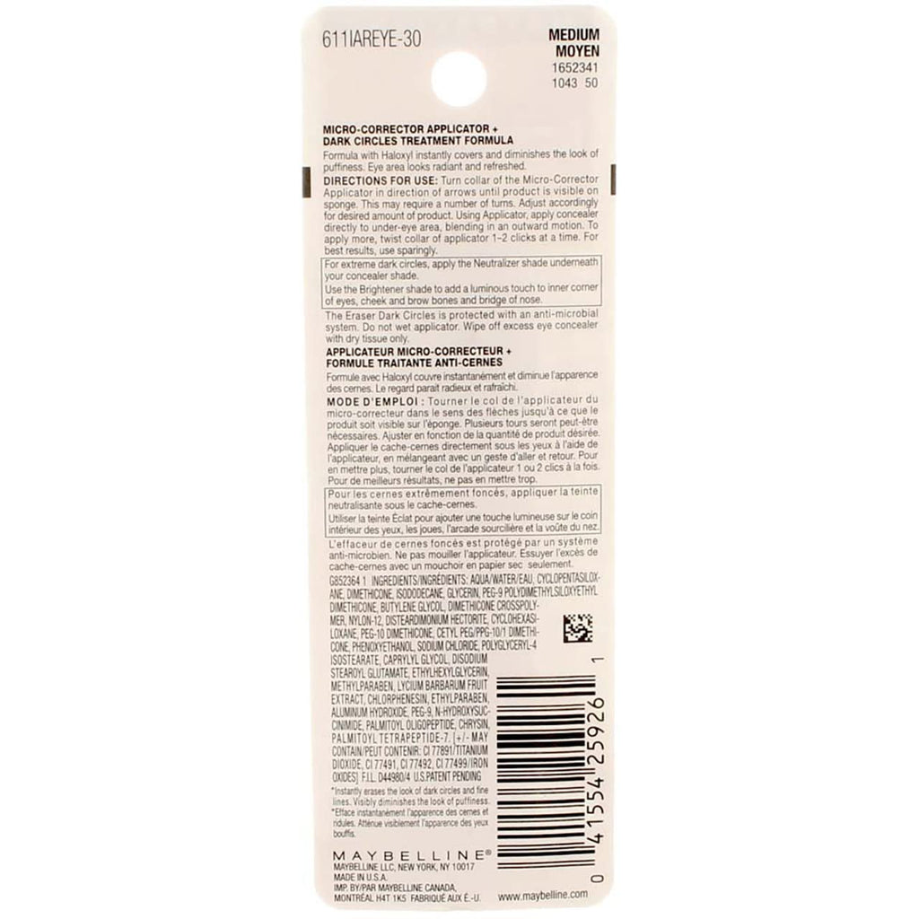 Maybelline Instant Age Rewind Eraser Concealer – Medium, 4-Pack | Brighten Under-Eyes
