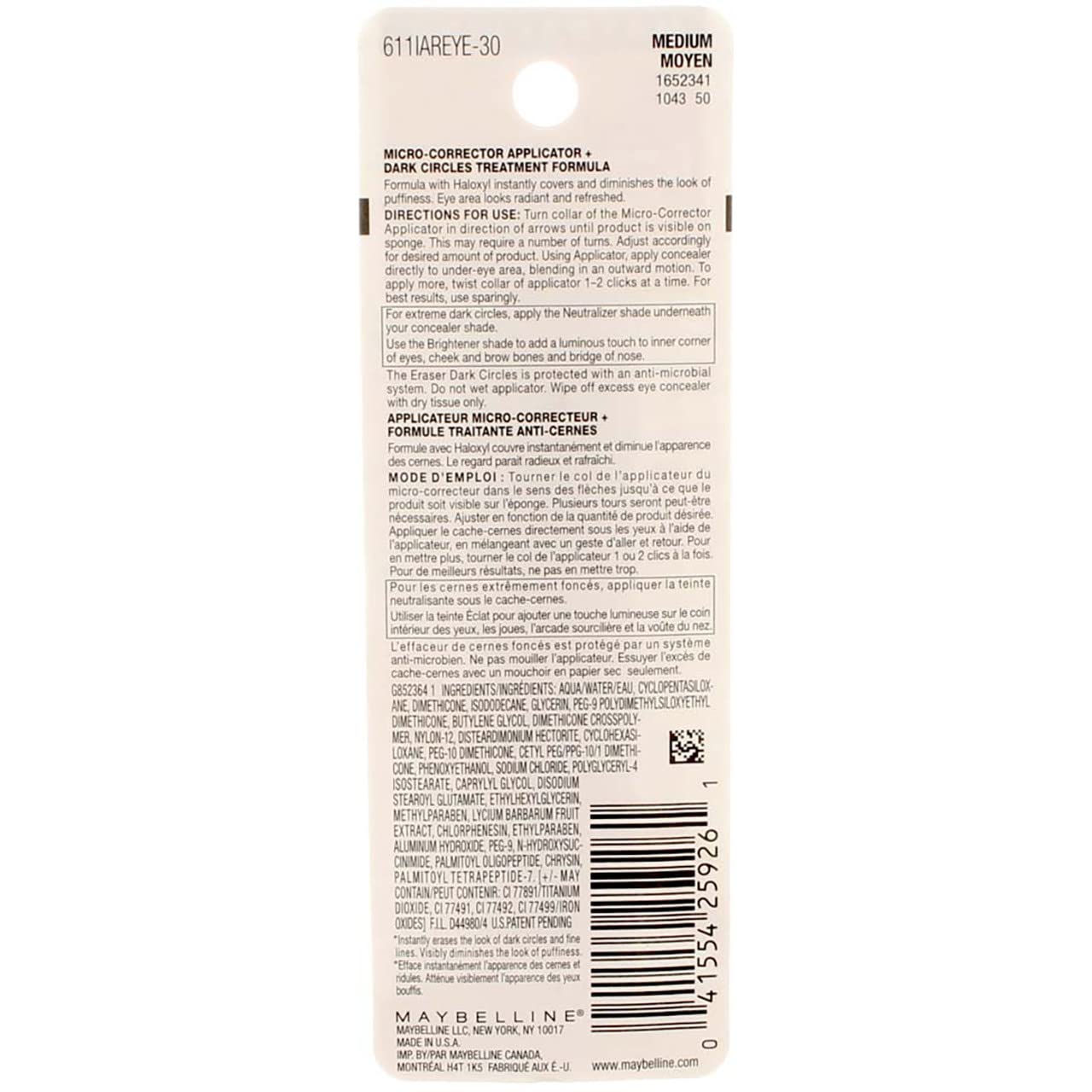 Maybelline Instant Age Rewind Eraser Concealer – Medium, 4-Pack | Brighten Under-Eyes