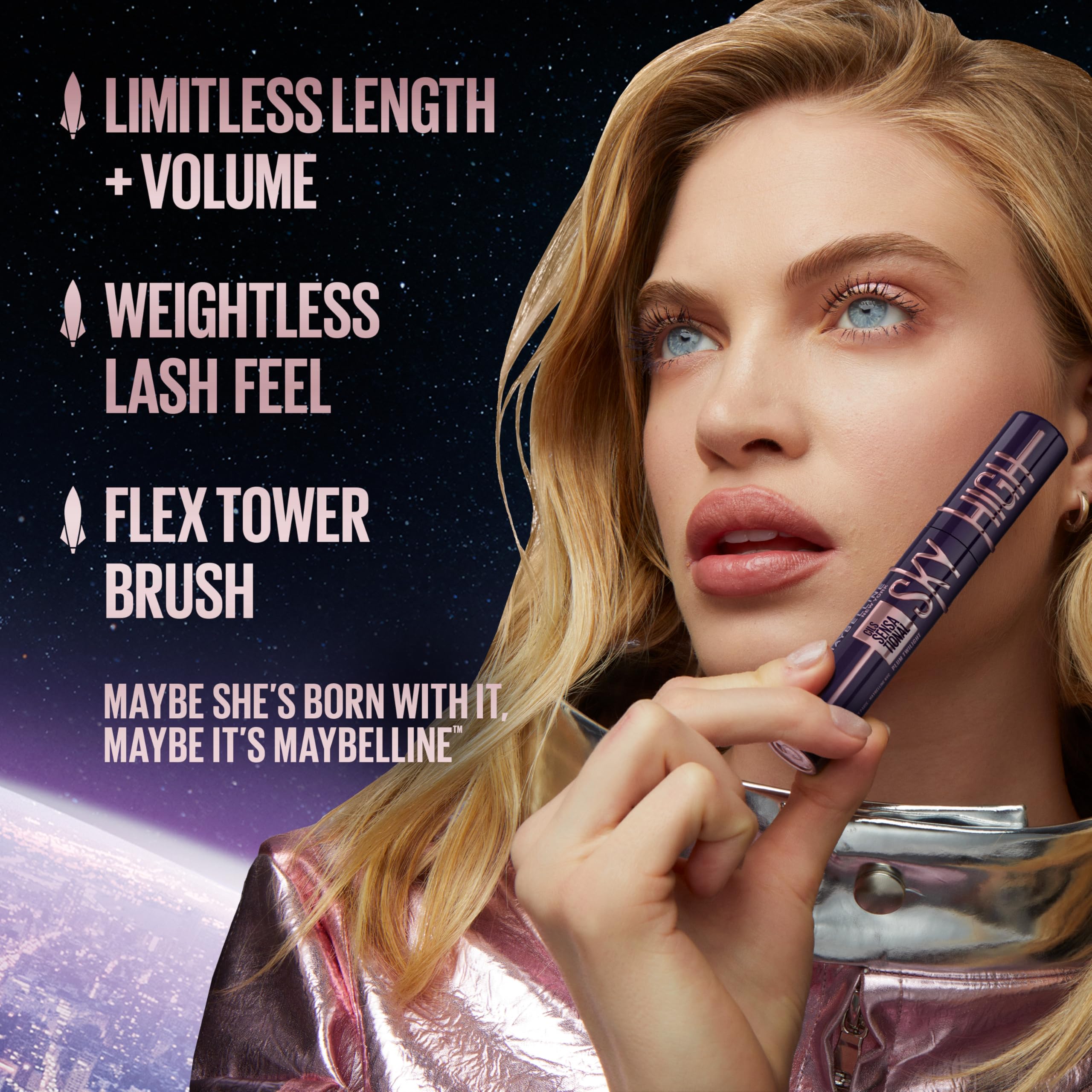 Maybelline Lash Sensational Sky High Washable Mascara – Buildable Volume