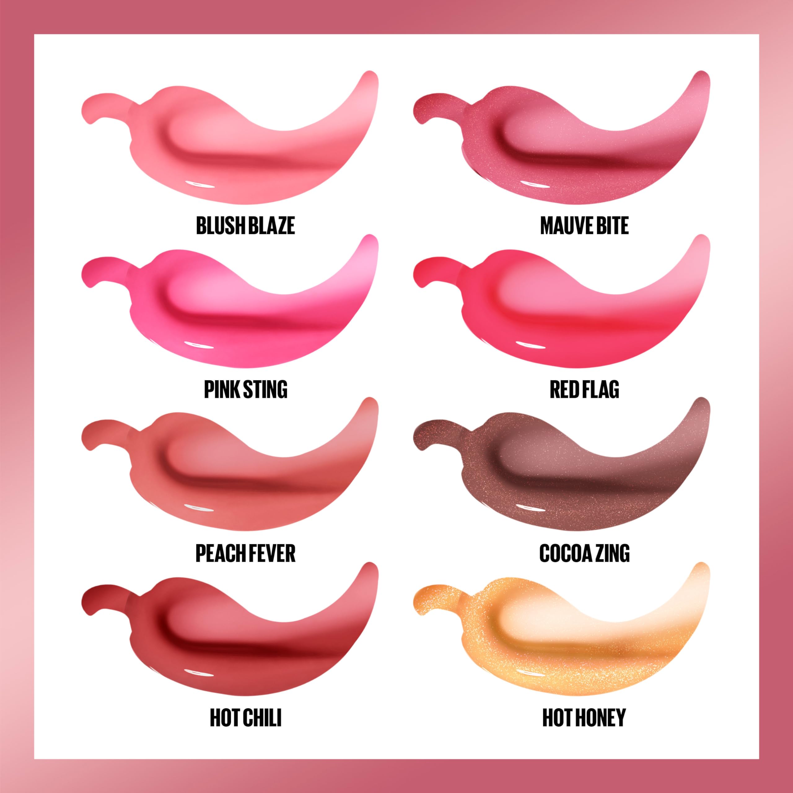 Maybelline Lifter Gloss Plump – Chili Pepper + Maxi-Lip, Cocoa Zing & Sheer Cool Brown