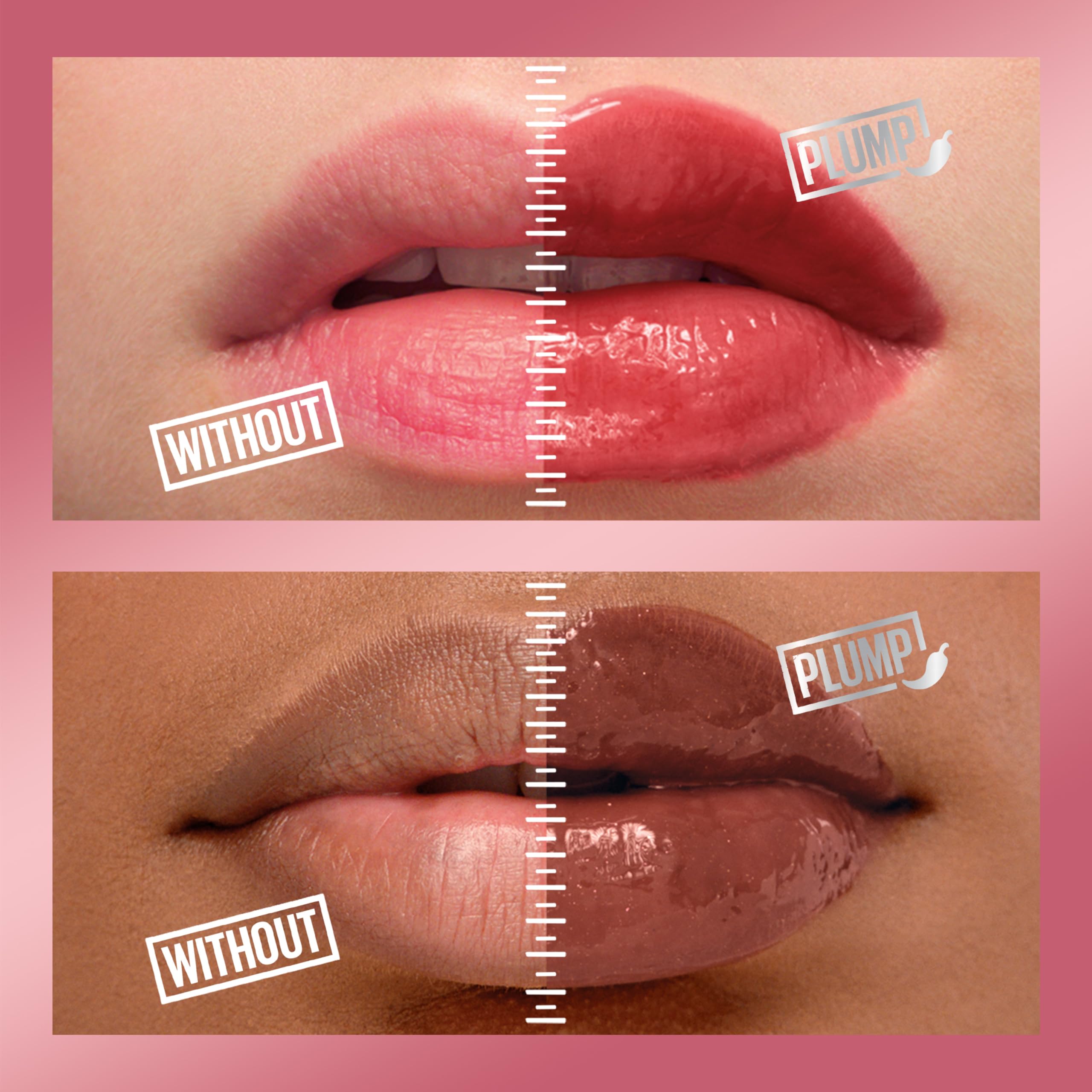 MAYBELLINE Lifter Gloss Plump – Chili Pepper, Maxi-Lip, Pink Sting