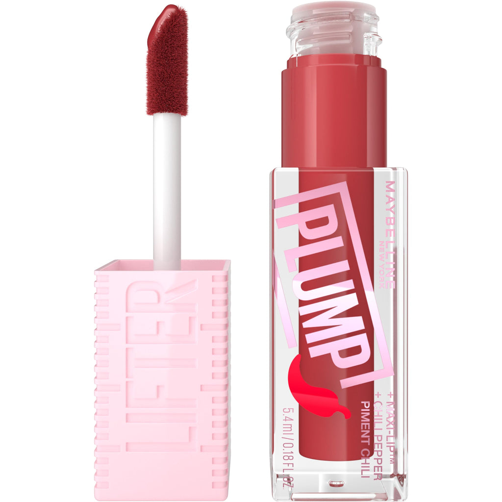 MAYBELLINE Lifter Gloss Plump – Heated Lip Plump with Maxi-Lip & Chili Pepper (Hot Chili)