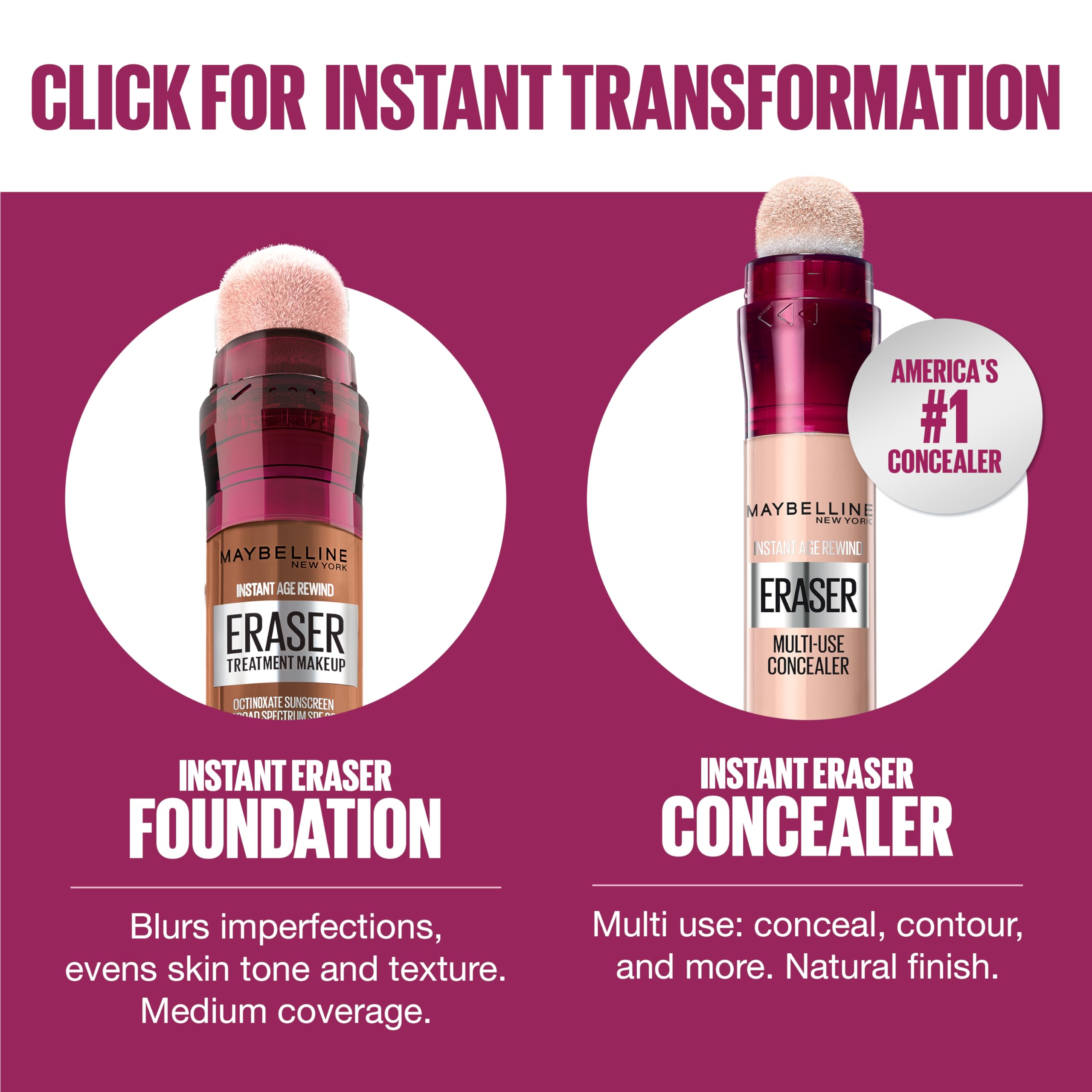 Maybelline Instant Age Rewind Eraser Foundation SPF 20 with ProVitamin B5 – Medium Coverage