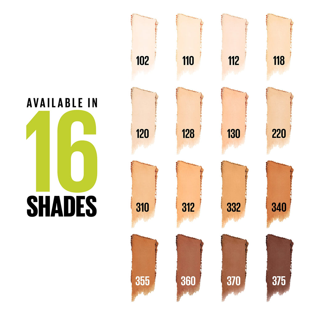 Maybelline Super Stay Hybrid Powder Foundation 24HR — Matte Finish, Medium-to-Full Coverage (Shade 340) | 1 Count