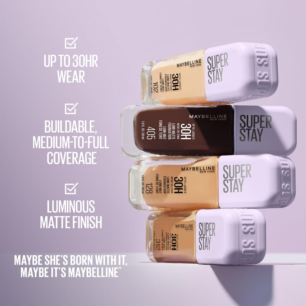 Maybelline Super Stay Lumi-Matte Foundation 330 – Lightweight, Buildable Coverage, 30HR Wear