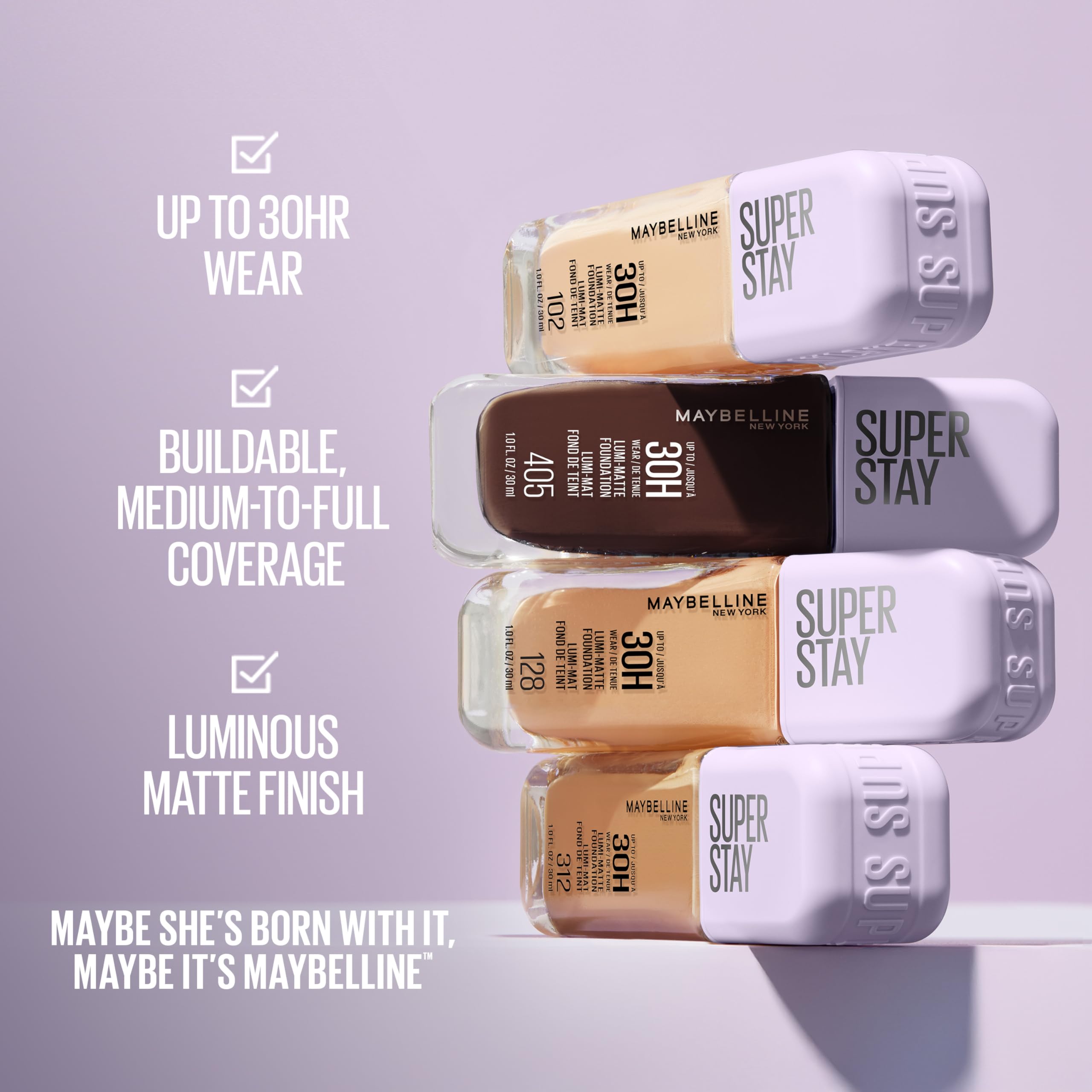 Maybelline Super Stay Lumi-Matte Foundation 330 – Lightweight, Buildable Coverage, 30HR Wear
