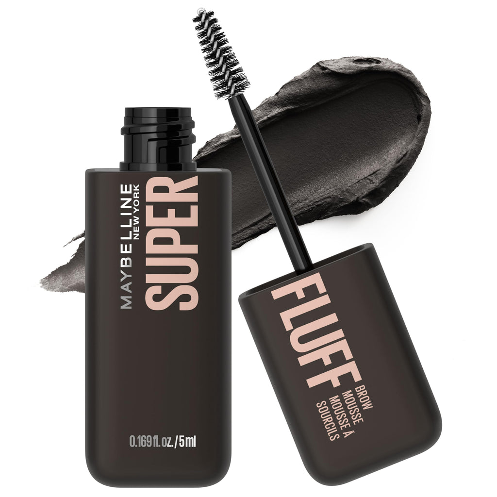 Maybelline Superfluff Brow Mousse — Soft Full Brows All Day, 6 Natural Shades (Black)