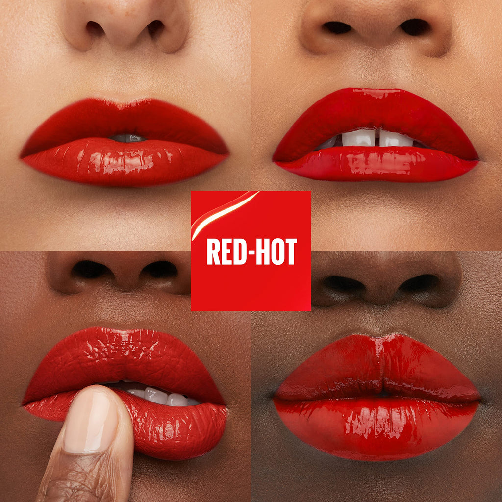 Maybelline Super Stay Vinyl Ink Longwear Lip Color – Fire Engine Red, 0.14 fl oz