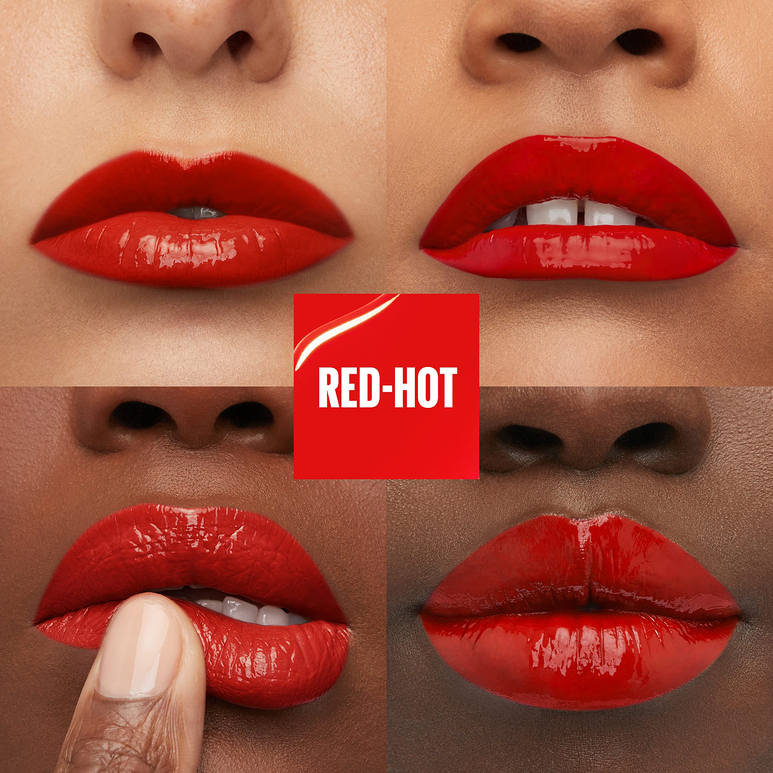 Maybelline Super Stay Vinyl Ink Longwear Lip Color – Fire Engine Red, 0.14 fl oz