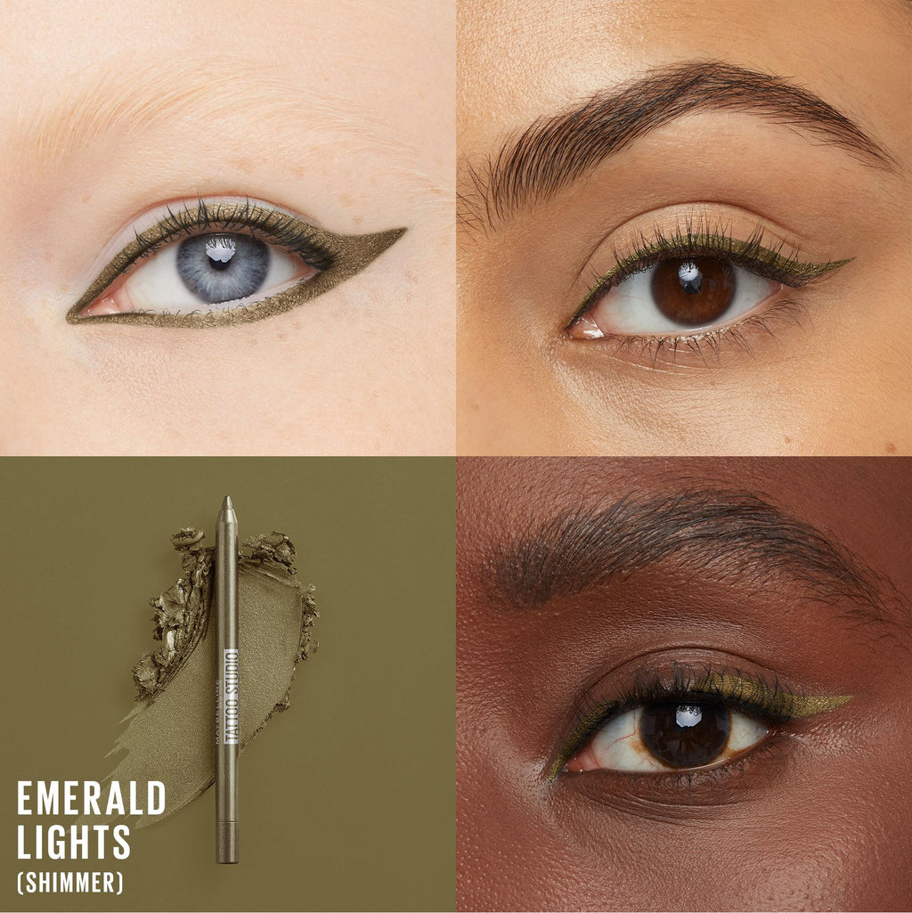Maybelline Tattoo Studio Eyeliner Pencil – 36-Hour Waterproof, Emerald Lights