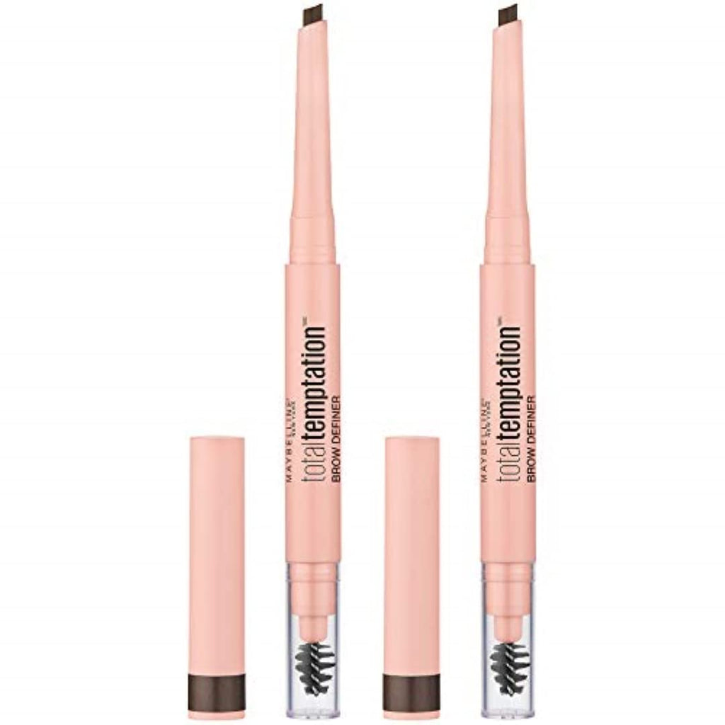 MAYBELLINE Total Temptation Eyebrow Definer Pencil – Deep Brown, 2 Count