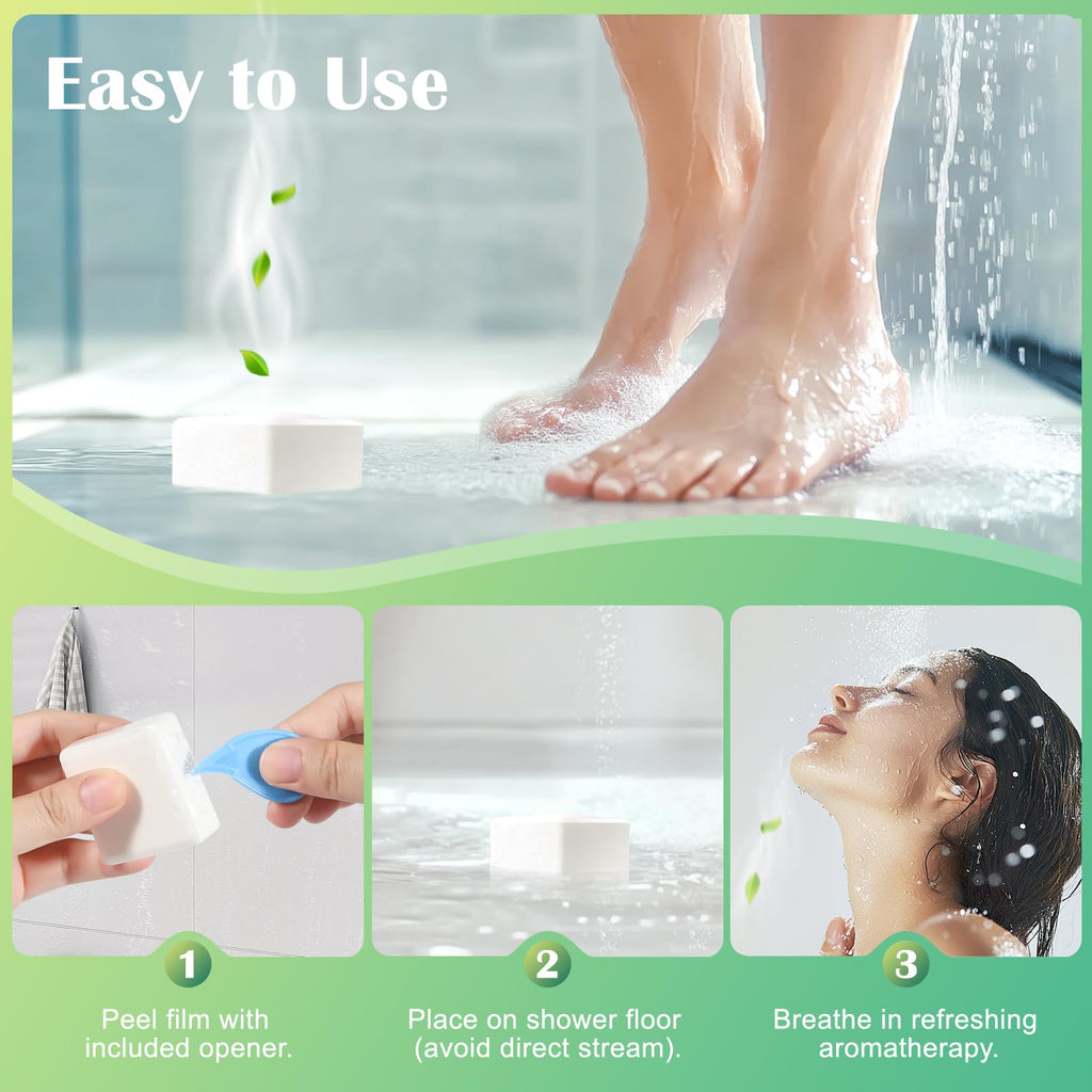 Maybeluck Eucalyptus Mint Shower Steamers 18 Pack | Natural Aromatherapy for Home Spa