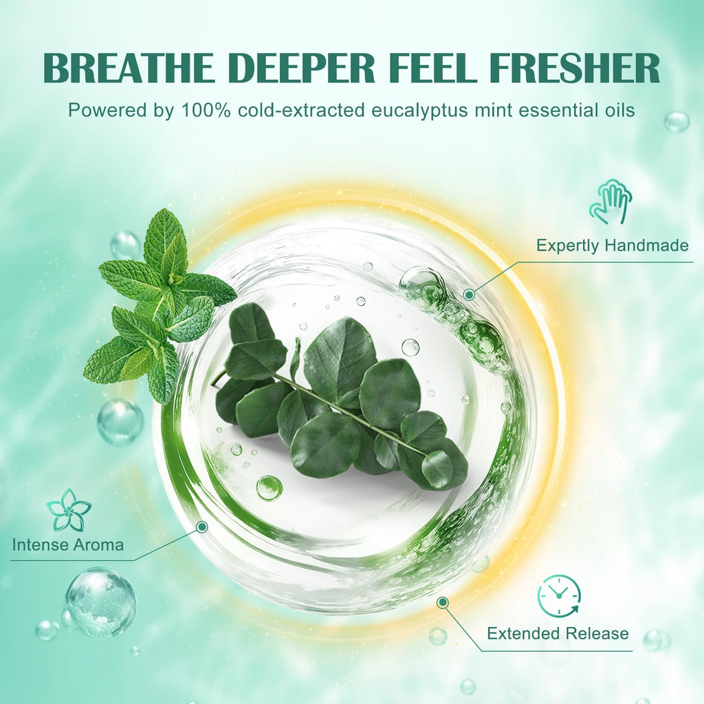 Maybeluck Eucalyptus Mint Shower Steamers 18 Pack | Natural Aromatherapy for Home Spa