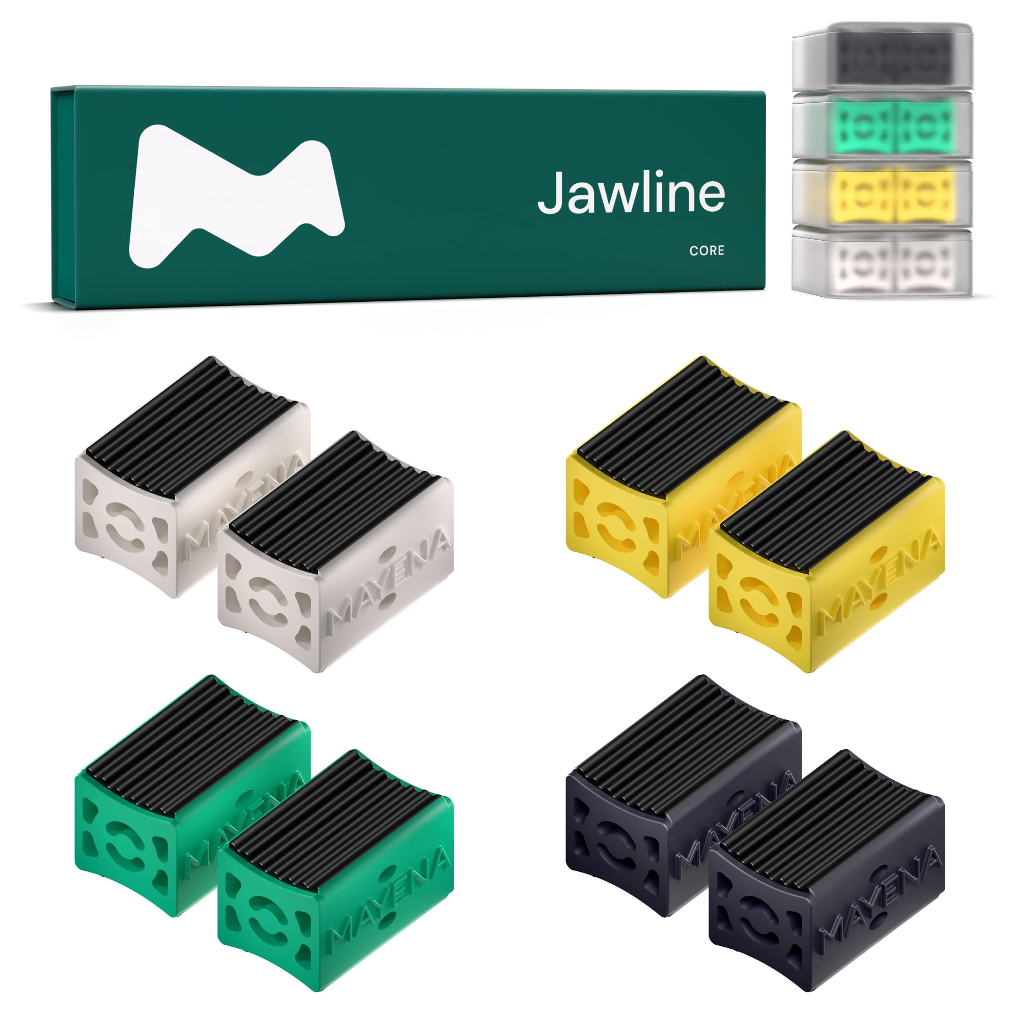 Mayena Jaw Exerciser Core — Dual-Layer Design, 4-Level Resistance, Define Jawline