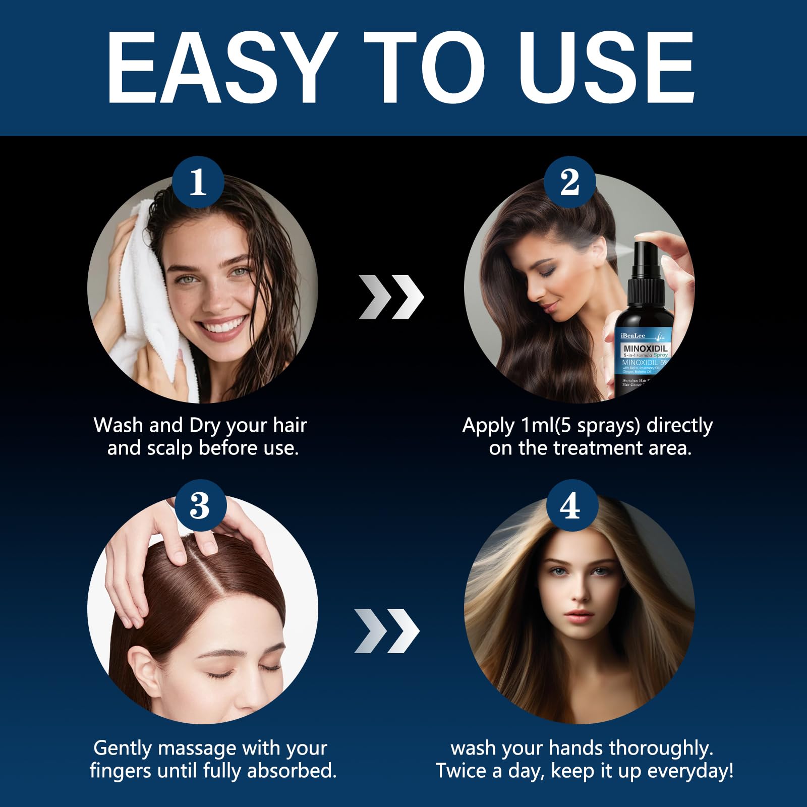 MAYFERTE 5% Minoxidil Hair Growth Spray for Men & Women – Biotin, Rosemary & Batana, 3 Bottles