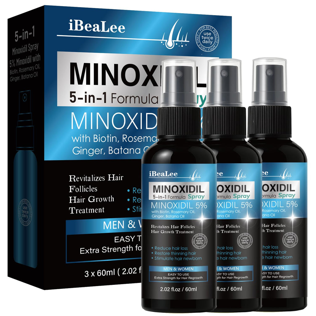 MAYFERTE 5% Minoxidil Hair Growth Spray for Men & Women – Biotin, Rosemary & Batana, 3 Bottles