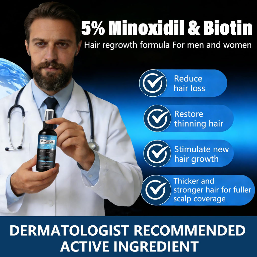 MAYFERTE 5% Minoxidil Hair Growth Spray for Men & Women – Biotin, Rosemary & Batana, 3 Bottles