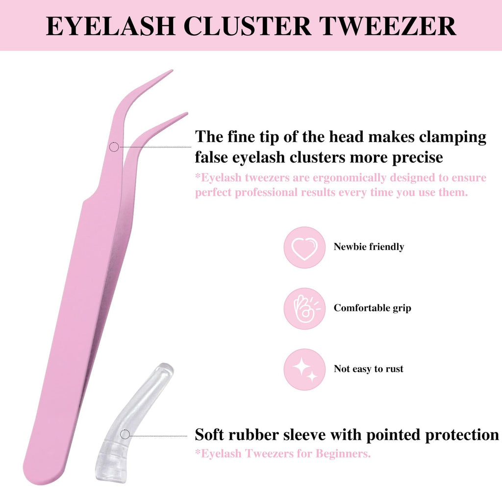 Mayhug Lash Cluster Bond & Seal Kit – 4-in-1 DIY Lash Extensions (Remover + Tweezers)