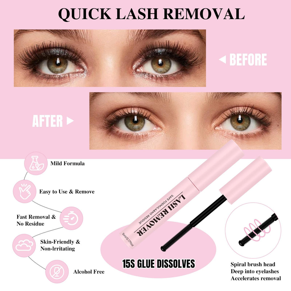 Mayhug Lash Cluster Bond & Seal Kit – 4-in-1 DIY Lash Extensions (Remover + Tweezers)