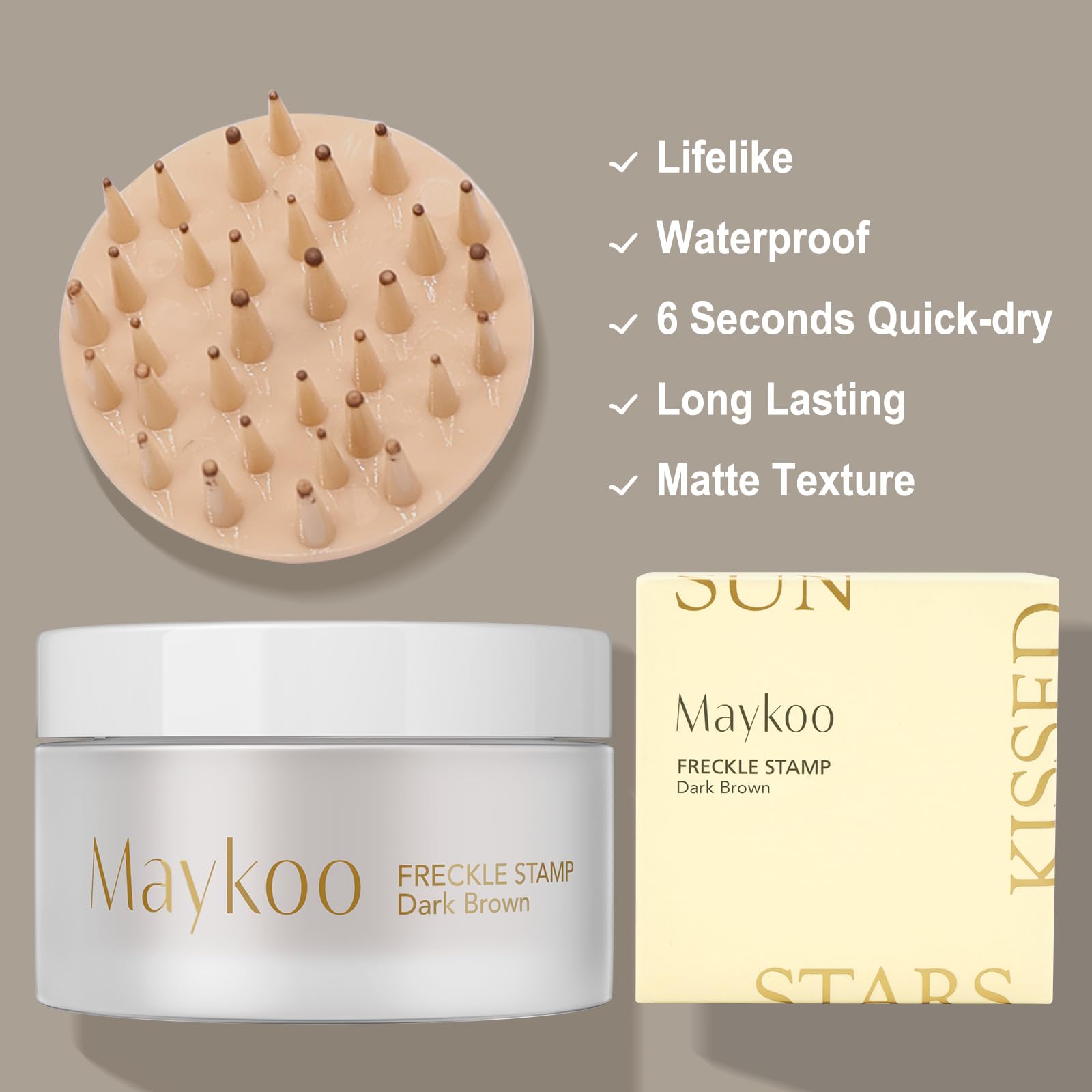 MAYKOO Freckle Stamp – Natural-Look Freckles Pen, Waterproof & Quick-Dry (Dark Brown)