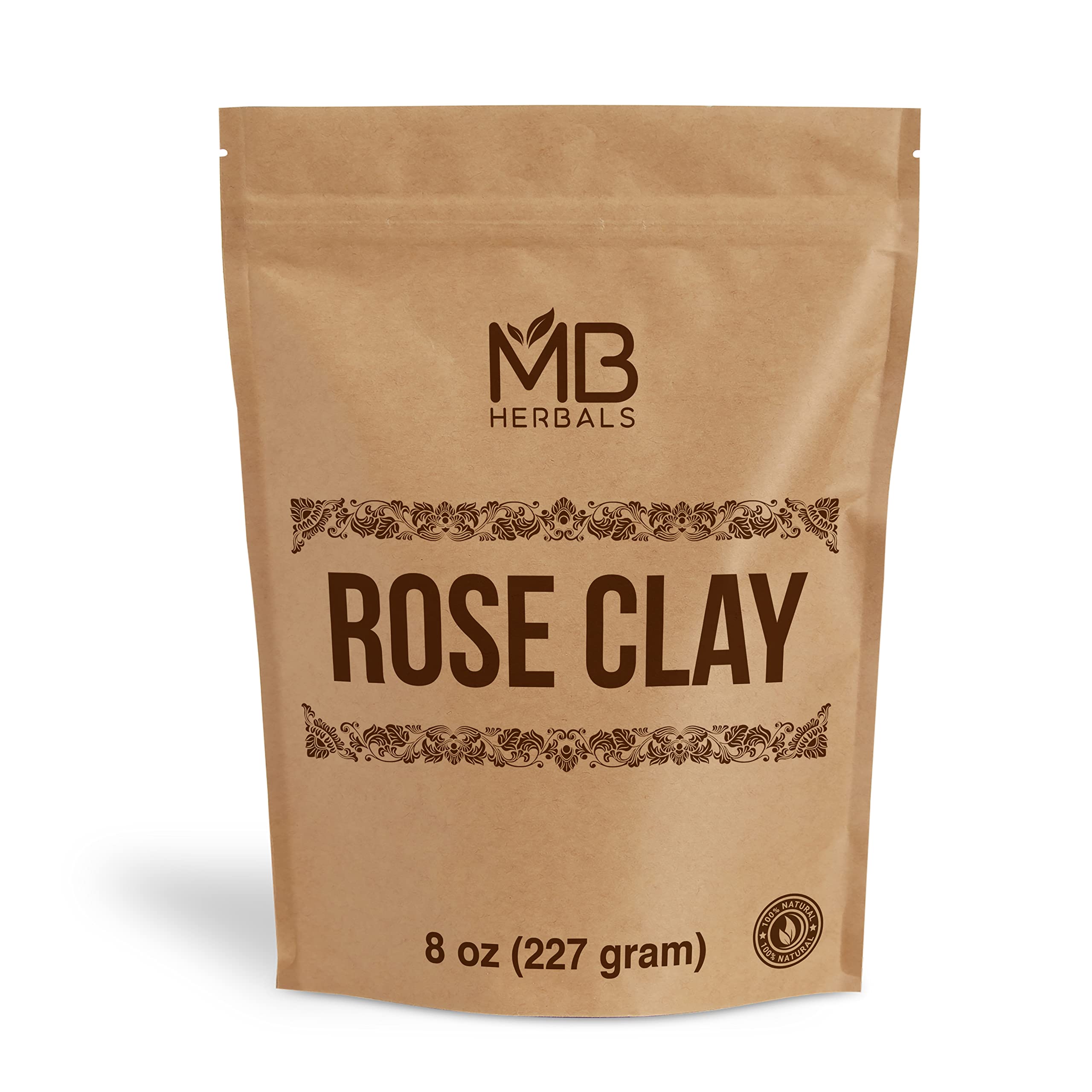 MB Herbals Rose Clay 8 oz | Pink Kaolin Clay for Gentle Oil Control & Mild Exfoliation