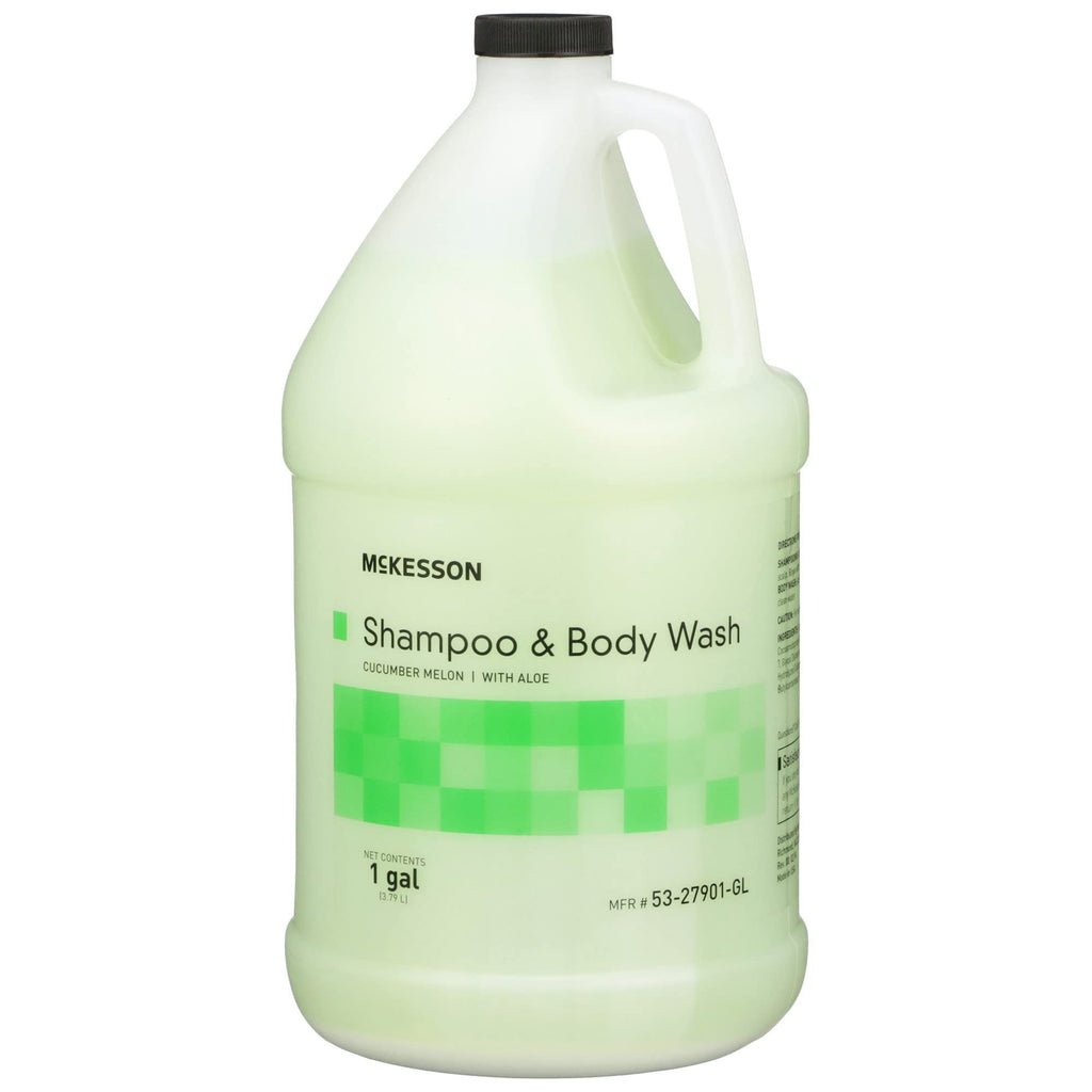 McKesson 1 Gallon Body Wash & Shampoo – Aloe & Cucumber Melon, 2-in-1 for Sensitive Skin