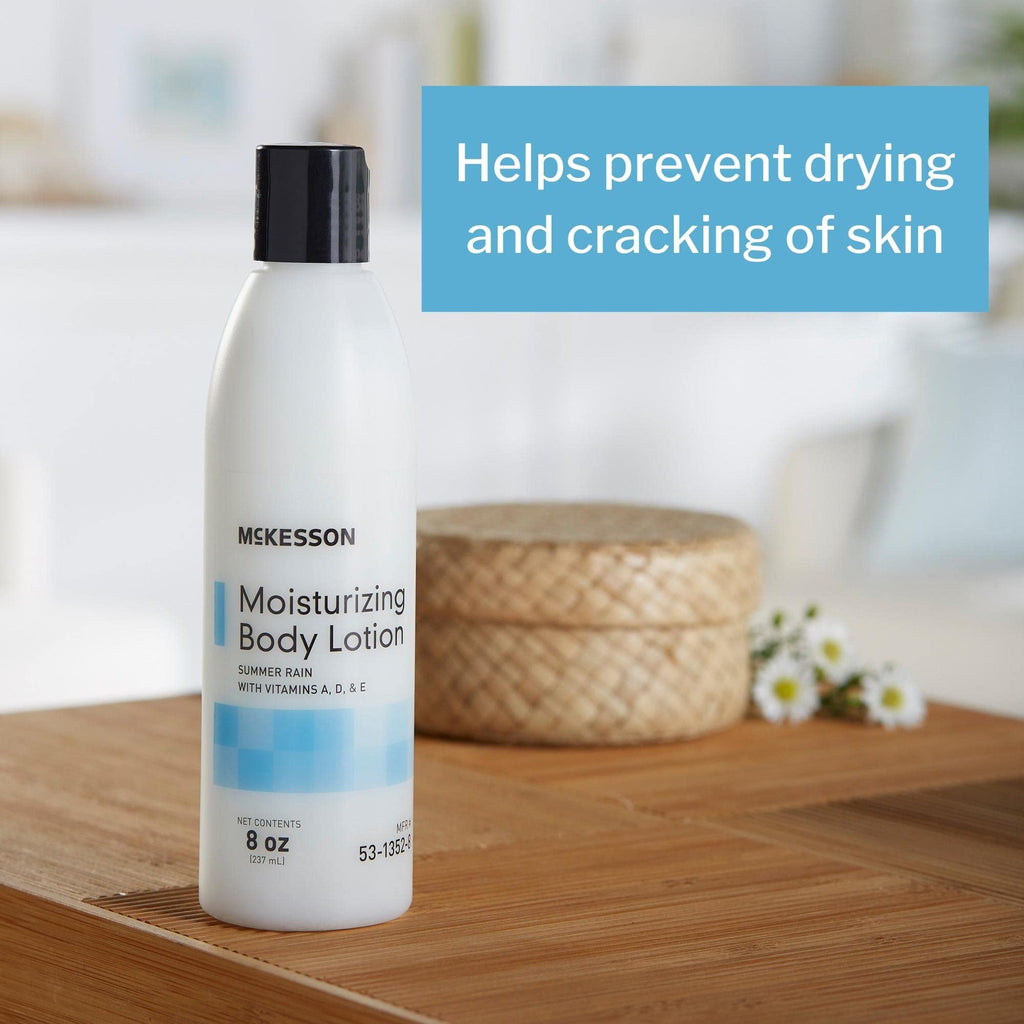 McKesson Moisturizing Body Lotion with Vitamins A, D & E – Summer Rain Scent, 8 oz | Sensitive Skin Formula