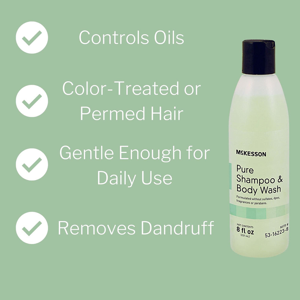 McKesson Pure Shampoo & Body Wash — 2-in-1, Sulfate-Free, Fragrance-Free, Unscented, 8 oz