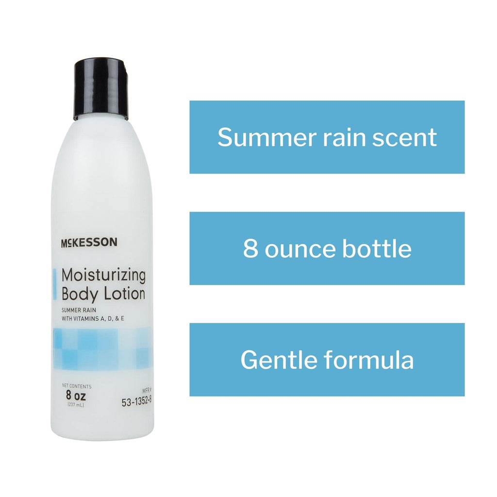 McKesson Moisturizing Body Lotion with Vitamins A, D & E – Summer Rain Scent, 8 oz | Sensitive Skin Formula
