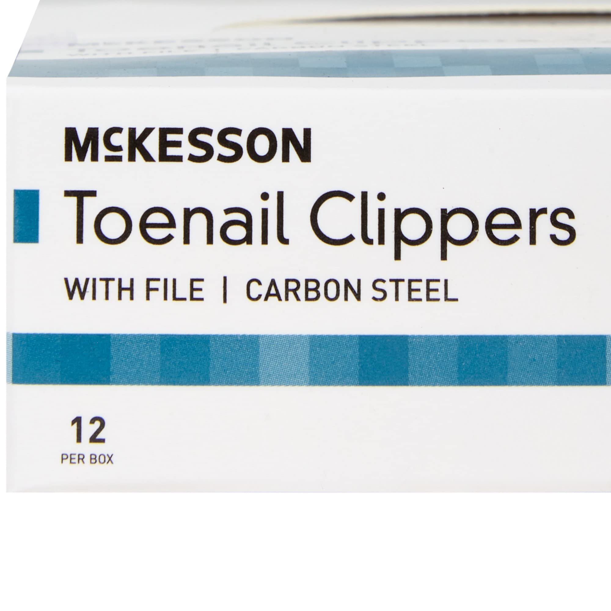 McKesson Toenail Clippers with File – Steel Nail Clippers with Thumb Squeeze Lever (12 Count)