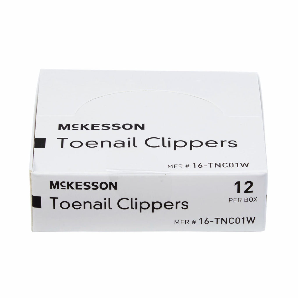 McKesson Toenail Clippers with File – Steel Nail Clippers with Thumb Squeeze Lever (12 Count)