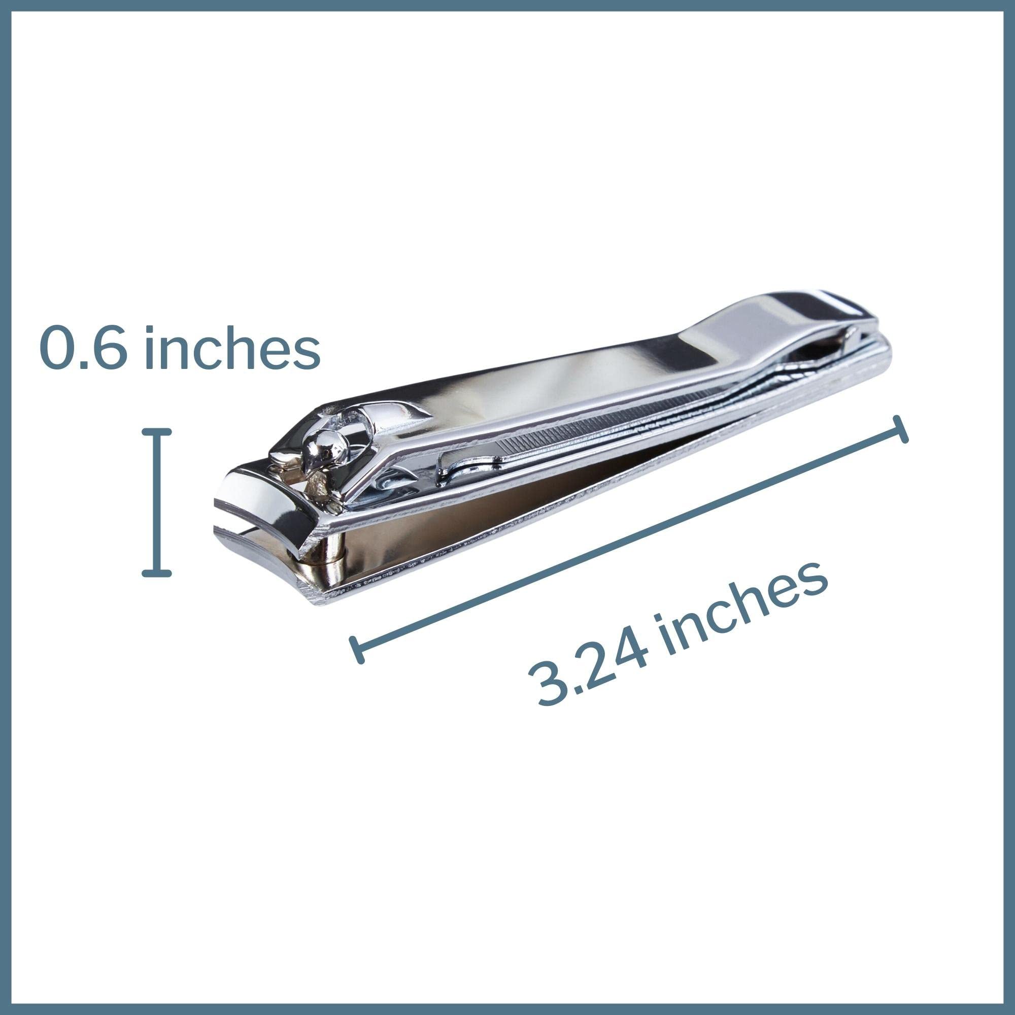 McKesson Toenail Clippers with File – Steel Nail Clippers with Thumb Squeeze Lever (12 Count)