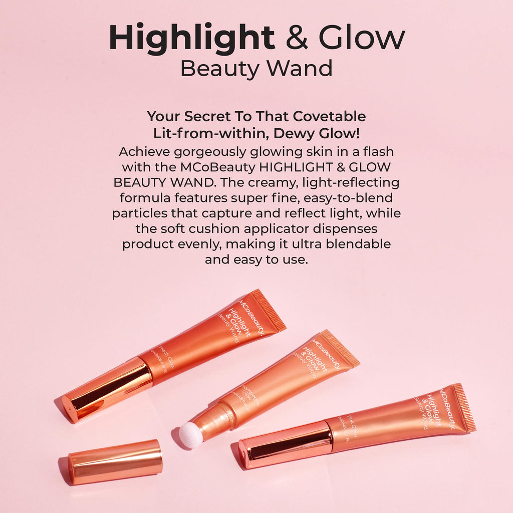 MCoBeauty Highlight & Glow Beauty Wand – Buildable Champagne Highlighter