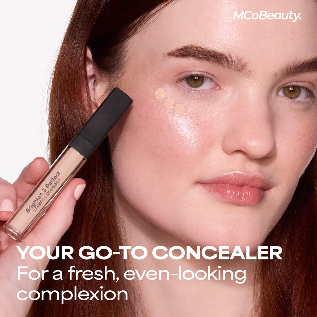 MCoBeauty Brighten & Perfect Cream Concealer – 3 Light Beige | Hydrating, Medium Coverage for Under-Eye & Blemish