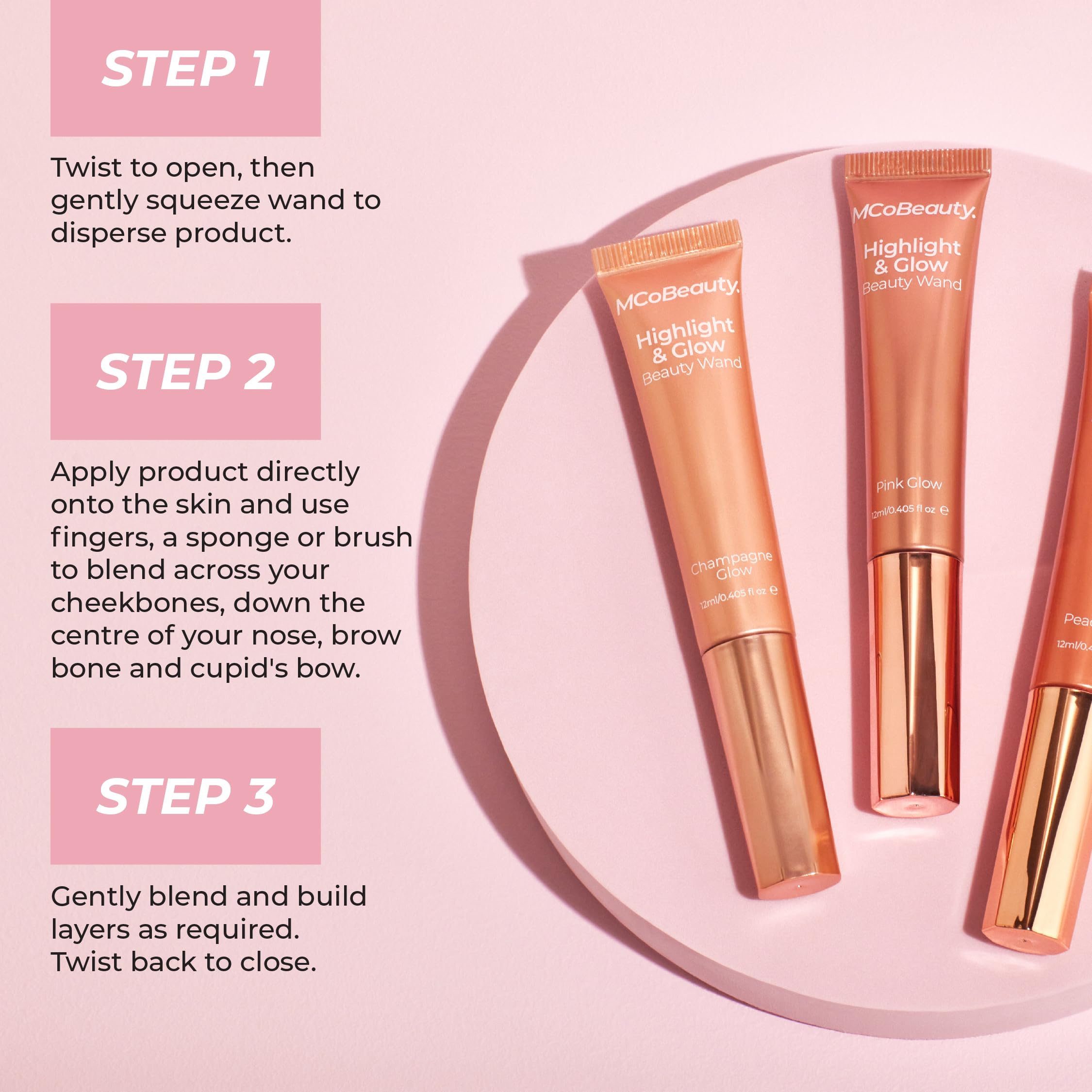 MCoBeauty Highlight & Glow Beauty Wand – Buildable Champagne Highlighter