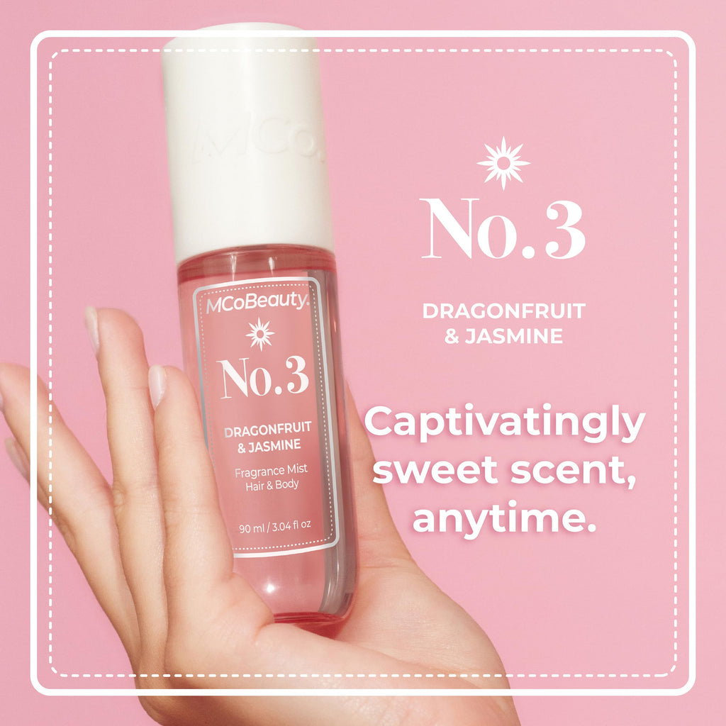 MCoBeauty Fragrance Mist No.3 – Light Body & Hair Perfume with Sweet Blossom, Dragon Fruit & Lychee | 90ml