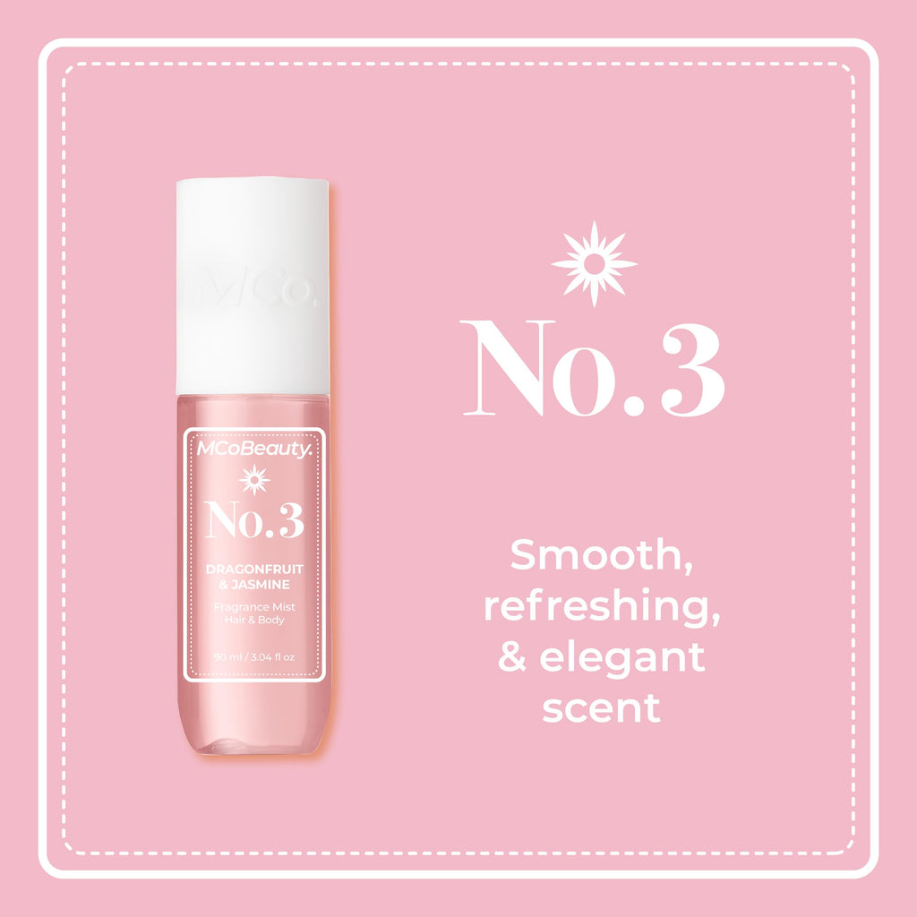 MCoBeauty Fragrance Mist No.3 – Light Body & Hair Perfume with Sweet Blossom, Dragon Fruit & Lychee | 90ml