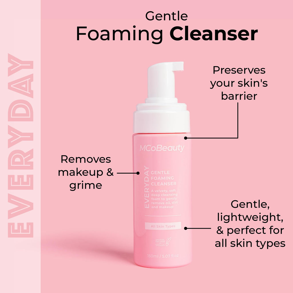 MCoBeauty Everyday Gentle Foaming Cleanser - Soothing, pH-Balanced Face Wash for All Skin Types