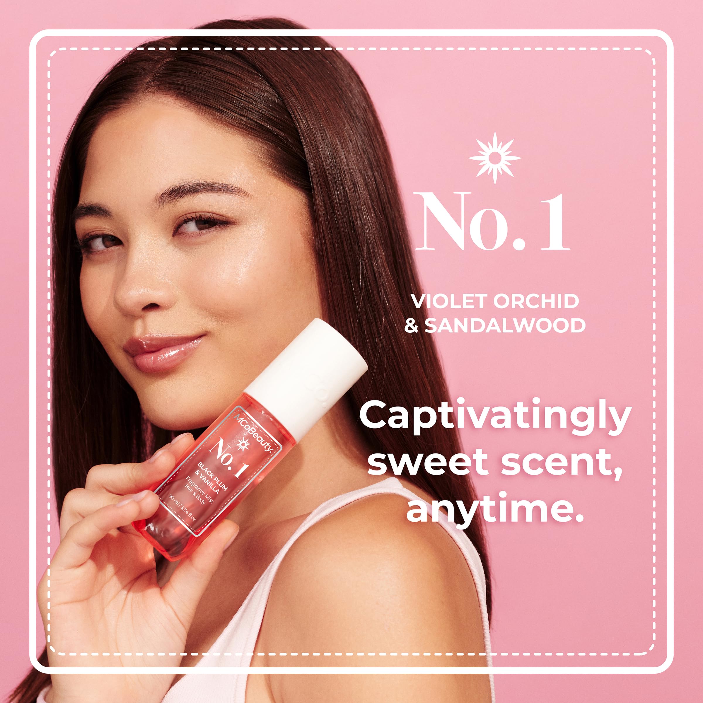 MCoBeauty Fragrance Mist No.1 | Light Hair & Body Spray with Plum, Vanilla & Musk - 90ml