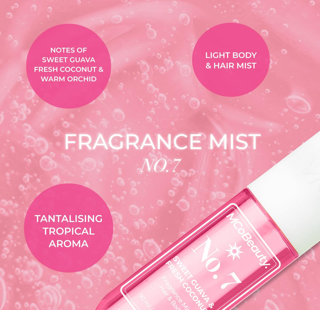 MCoBeauty Fragrance Mist No. 7 – Light Body & Hair Perfume with Guava & Coconut (90ml) | Vegan & Cruelty-Free