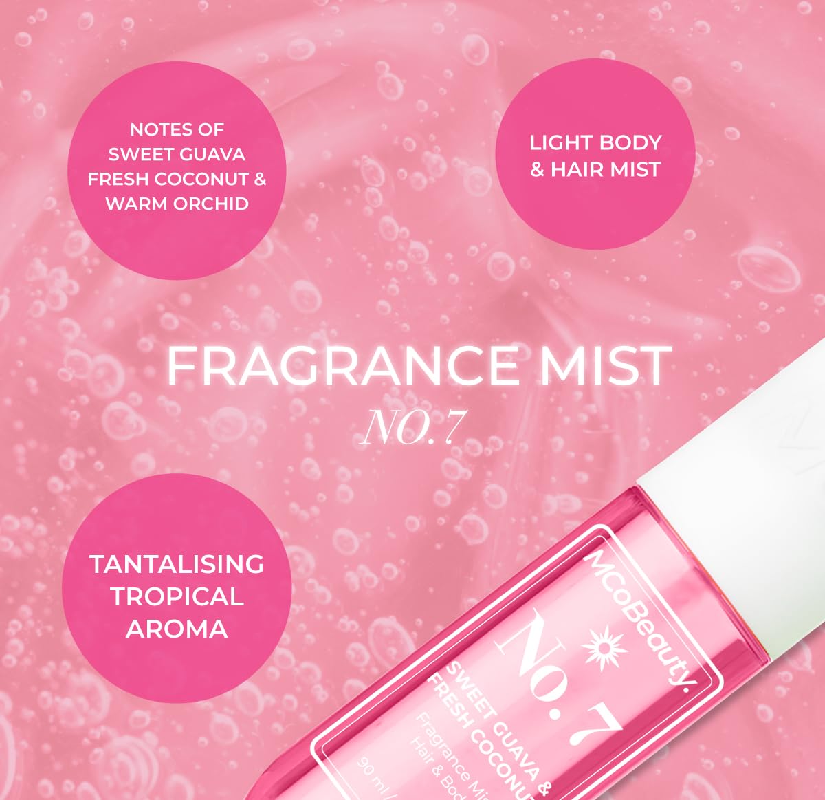 MCoBeauty Fragrance Mist No. 7 – Light Body & Hair Perfume with Guava & Coconut (90ml) | Vegan & Cruelty-Free