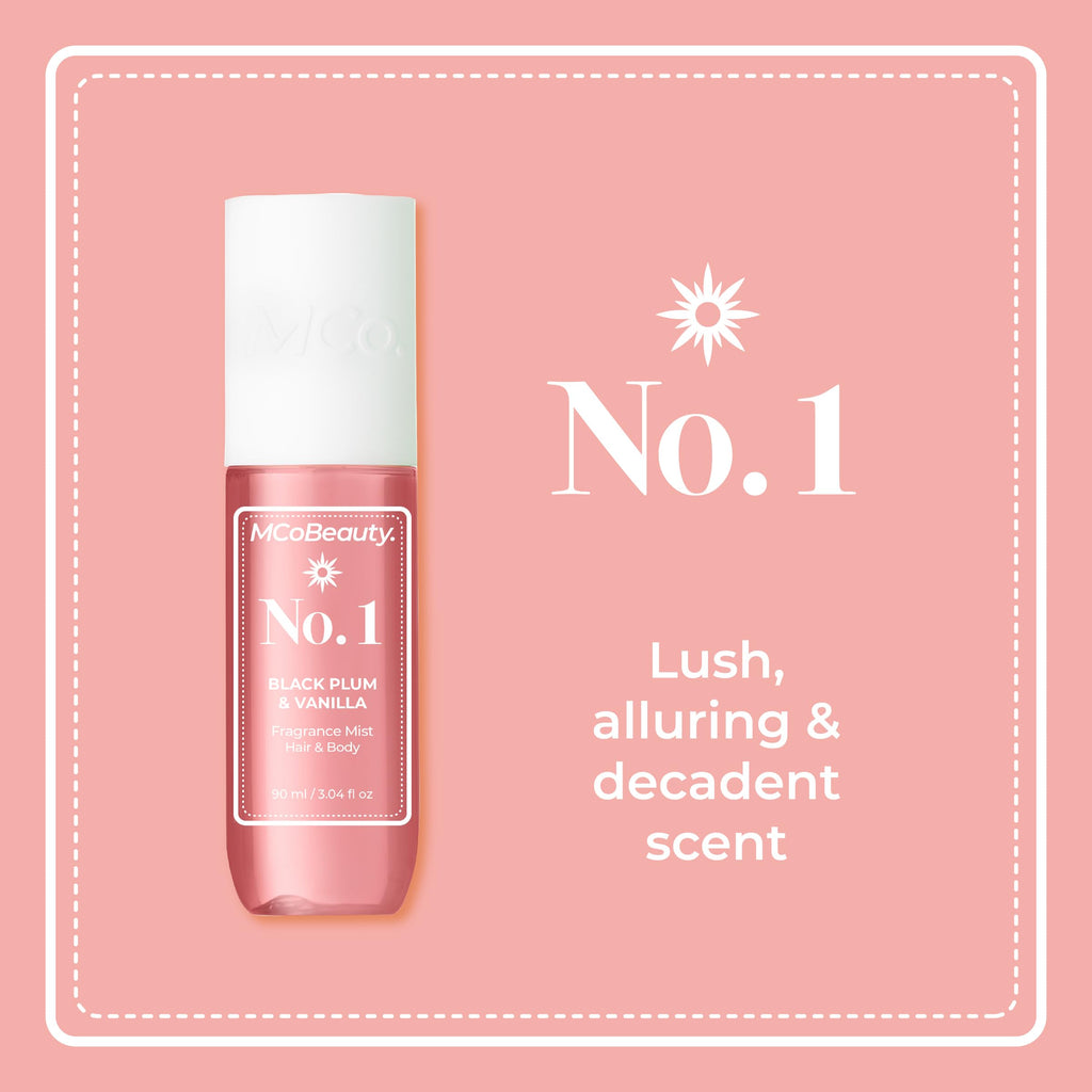 MCoBeauty Fragrance Mist No.1 | Light Hair & Body Spray with Plum, Vanilla & Musk - 90ml