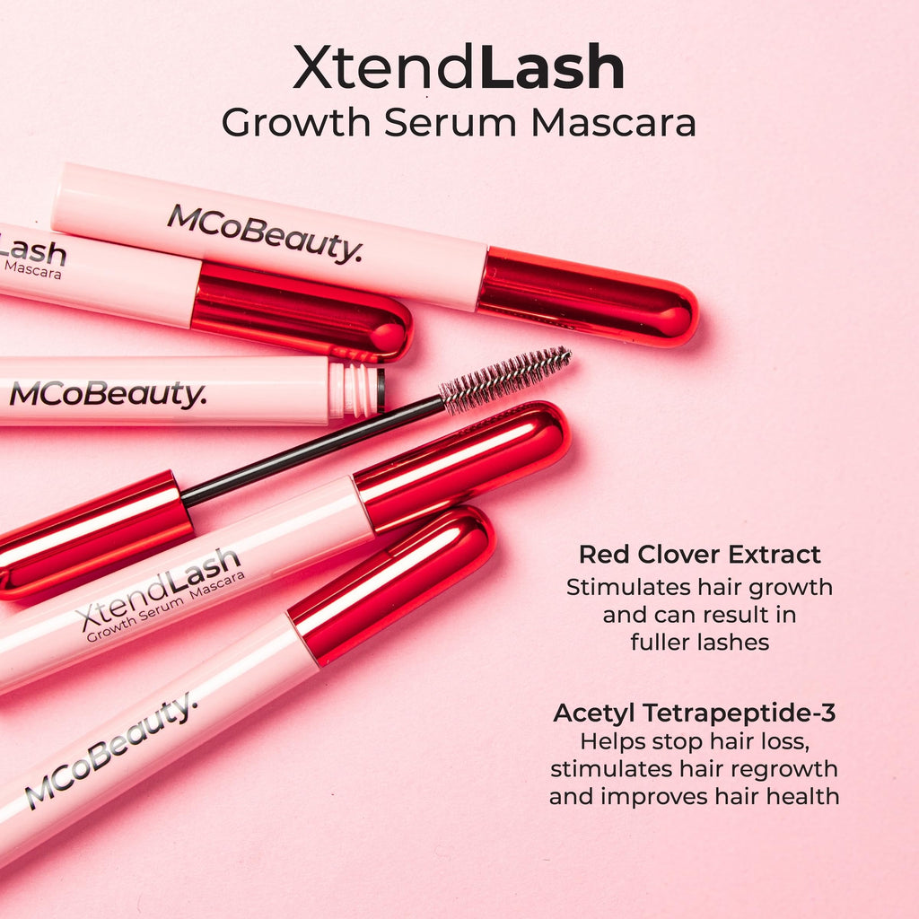 MCoBeauty XtendLash Booster Serum Mascara – Tubing Mascara with Red Clover Extract & Peptides