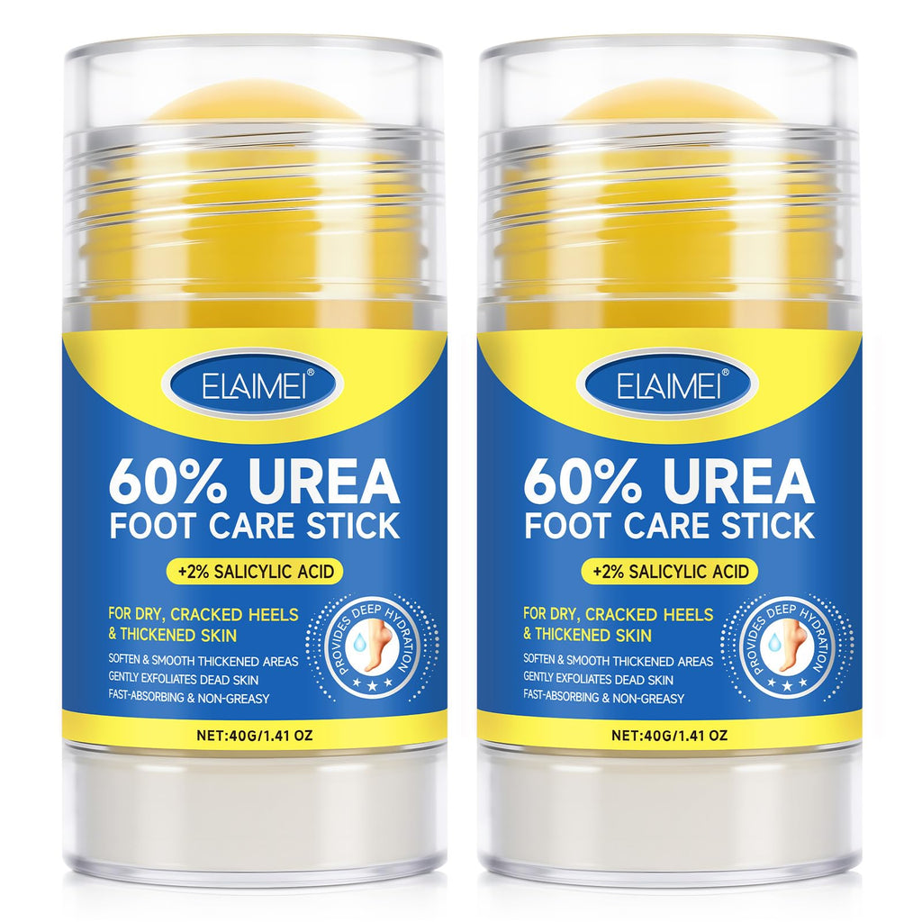Mcukv Urea Cream Stick 60% + 2% Salicylic Acid – 2 Pack for Dry Heels, Callus Removal & Hydration