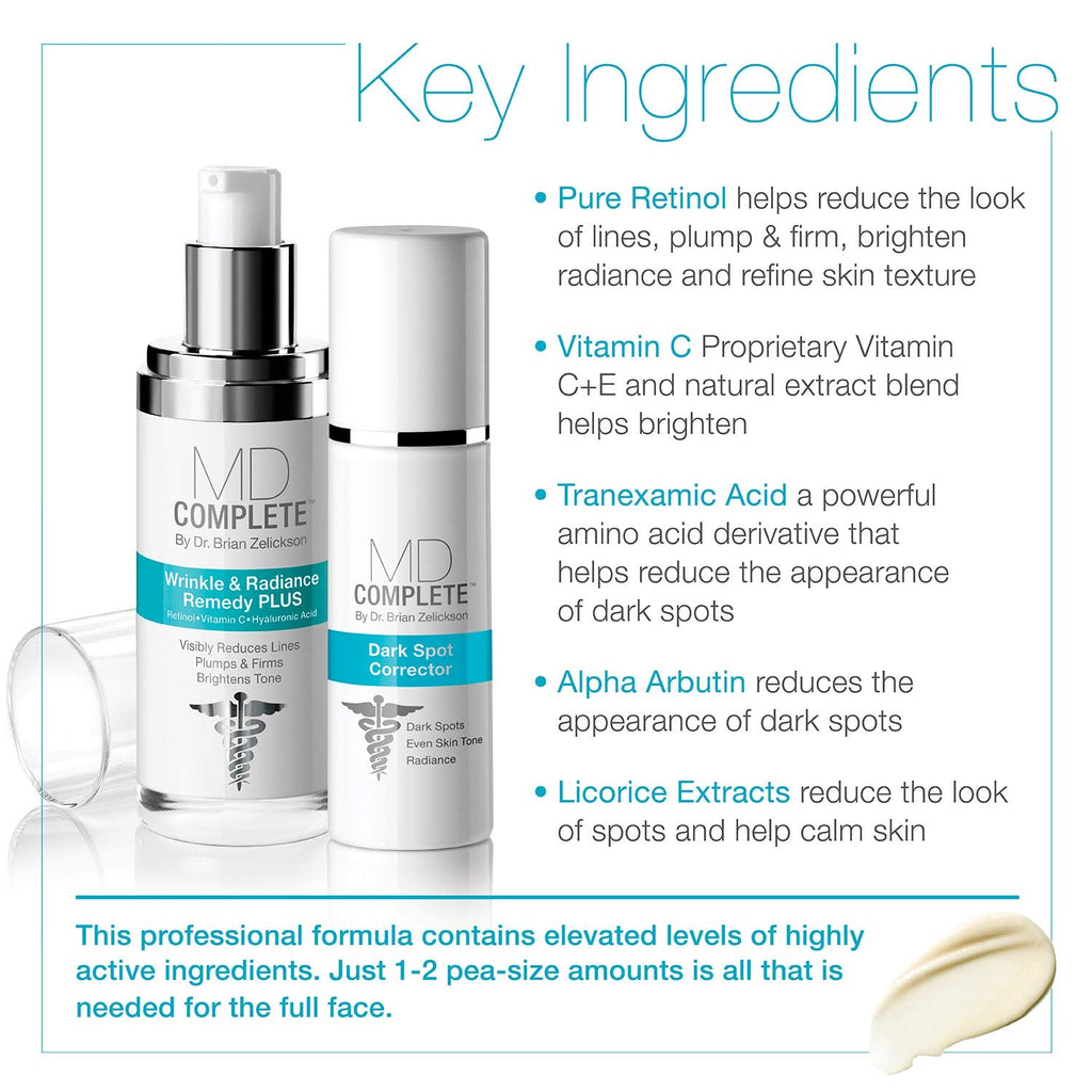 MD Complete Dark Spot Duo by Dr. Zelickson — Dark Spot Corrector + Wrinkle & Radiance Remedy (2 x 1 oz)